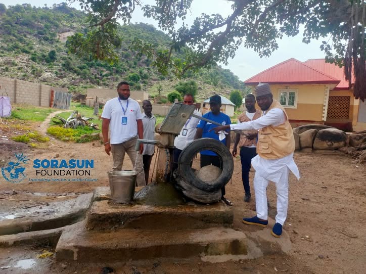 Sorasun Foundation team rehabilitating a community borehole